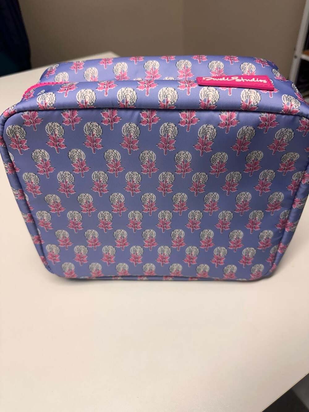 DwellStudio Hanging Toiletry Bag Blue Pink Floral Print